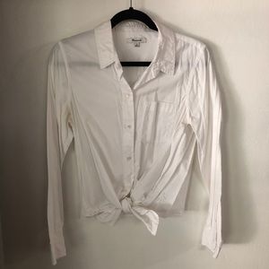 Madewell tie front button up top